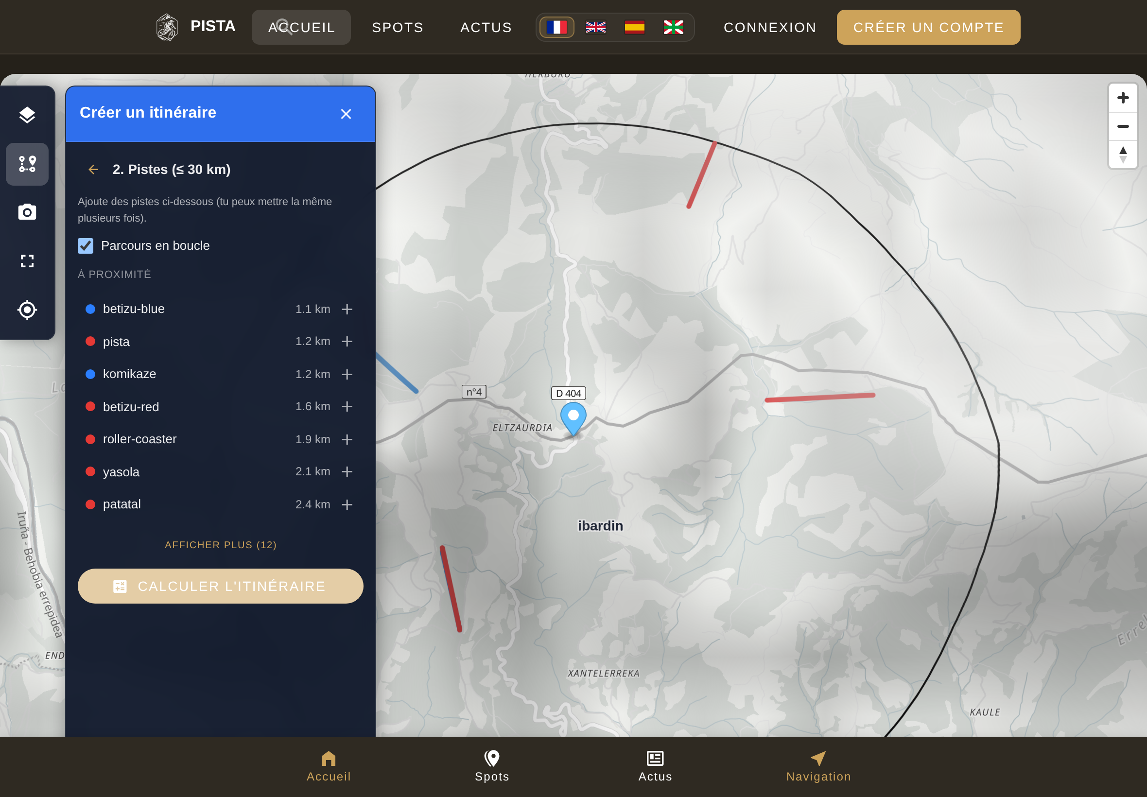 Sélection des pistes à proximité