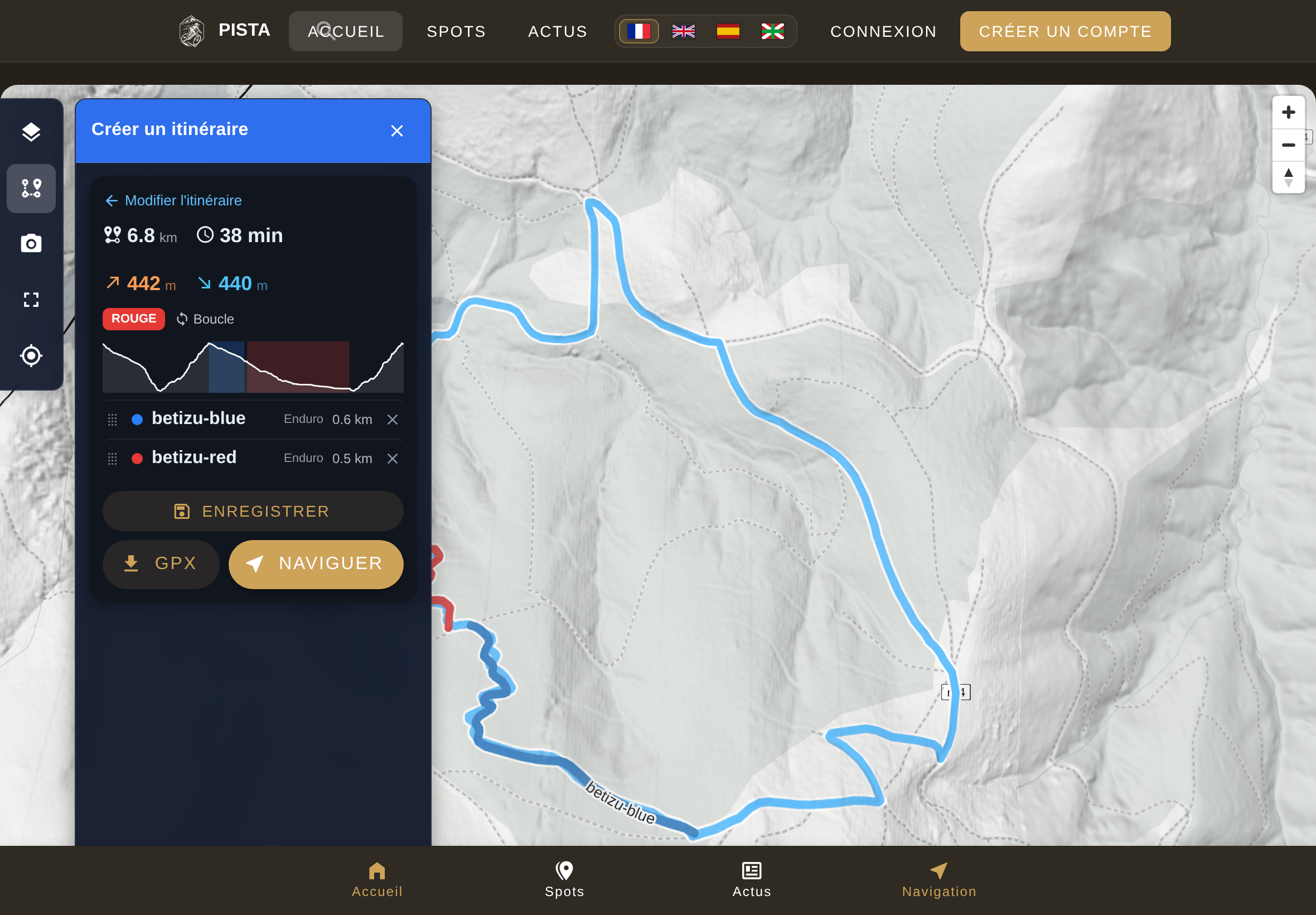 Créer son itinéraire VTT sur Pista